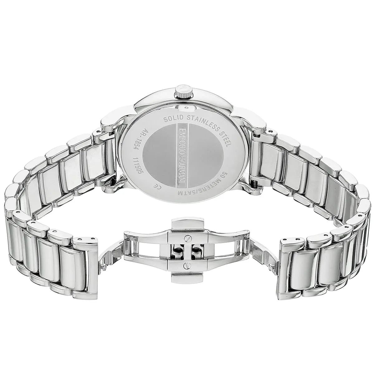 Emporio Armani Luigi AR1854 41mm Men's Quartz Watch – White & Silver-Tone Stainless Steel Bracelet