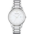 Emporio Armani Luigi AR1854 41mm Men's Quartz Watch – White & Silver-Tone Stainless Steel Bracelet