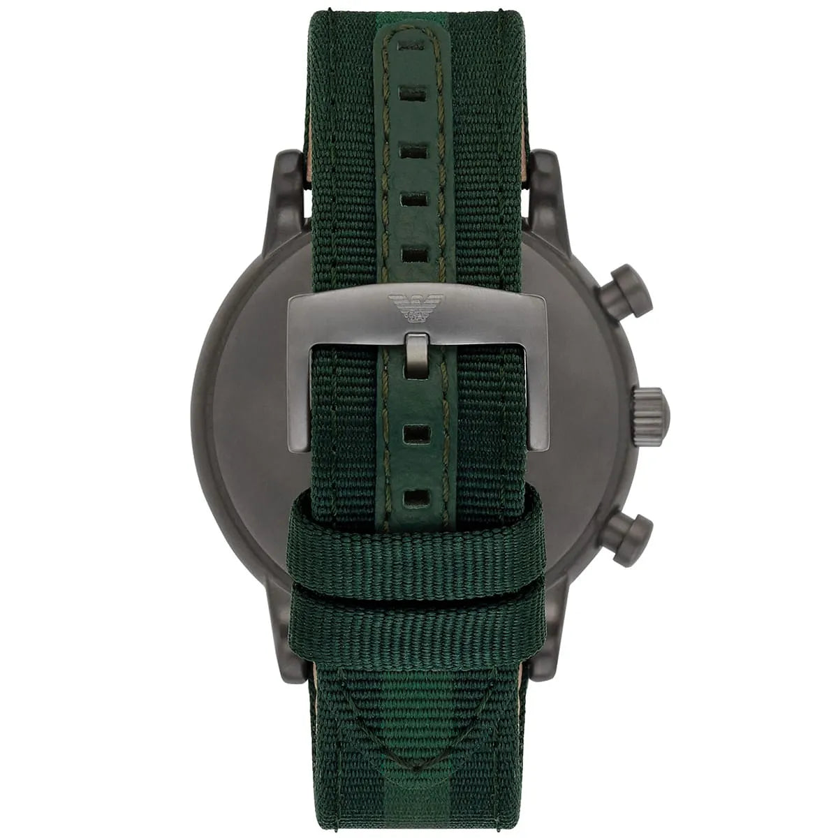 Emporio Armani Luigi AR1950 46mm Men's Chronograph Watch – Green & Green Genuine Leather Strap