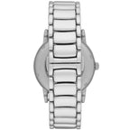 Emporio Armani Luigi AR60021 43mm Men's Automatic Watch – Black Open-Heart & Silver Stainless Steel Bracelet