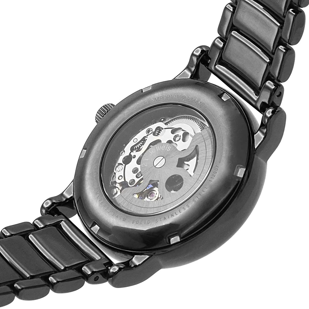 Emporio Armani Luigi AR60029 43mm Men's Automatic Watch – Gunmetal Skeleton & Gunmetal Stainless Steel Bracelet