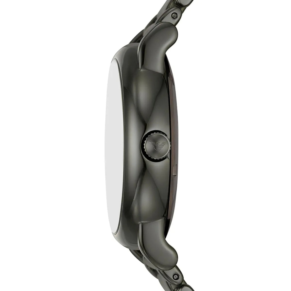 Emporio Armani Luigi AR60029 43mm Men's Automatic Watch – Gunmetal Skeleton & Gunmetal Stainless Steel Bracelet
