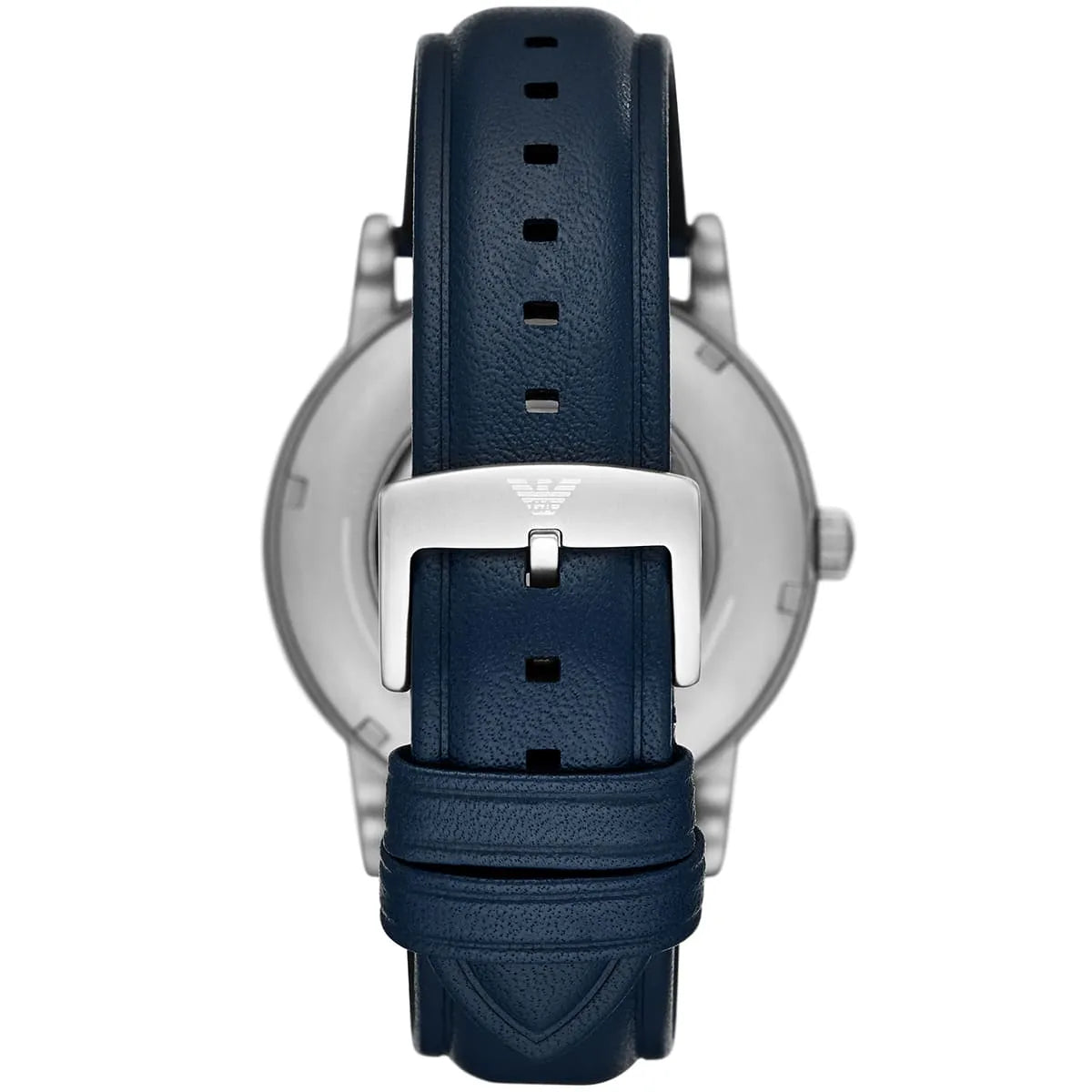 Emporio Armani Luigi AR60030 43mm Men's Automatic Watch – Blue Skeleton & Navy Blue Genuine Leather Strap