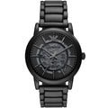 Emporio Armani Luigi AR60045 43mm Men's Automatic Watch – Black Skeleton & Black Stainless Steel Bracelet