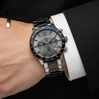 Emporio Armani Mario AR11391 Men's Chronograph Watch – Grey Sunray & Gunmetal Stainless Steel Bracelet