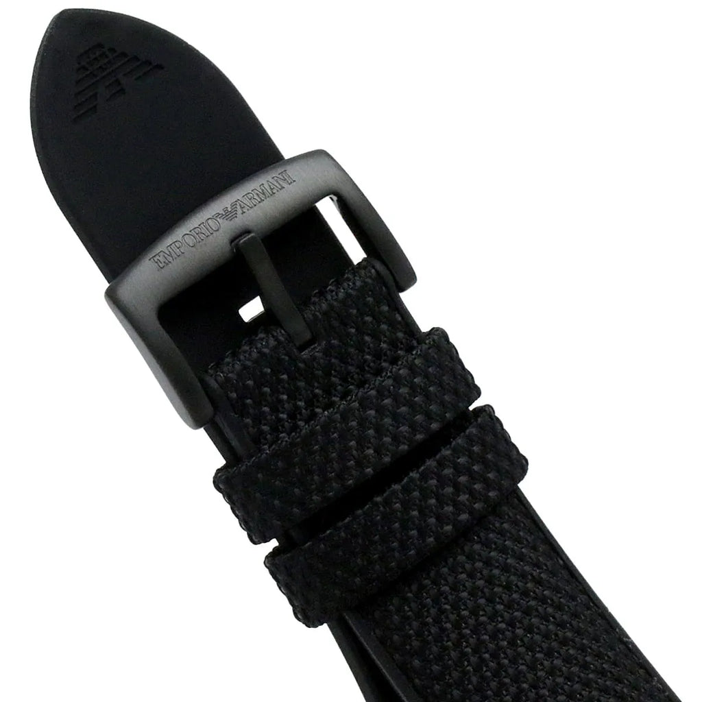 Emporio Armani Mario AR11453 43mm Men's Chronograph Watch – Black & Black Textile Strap