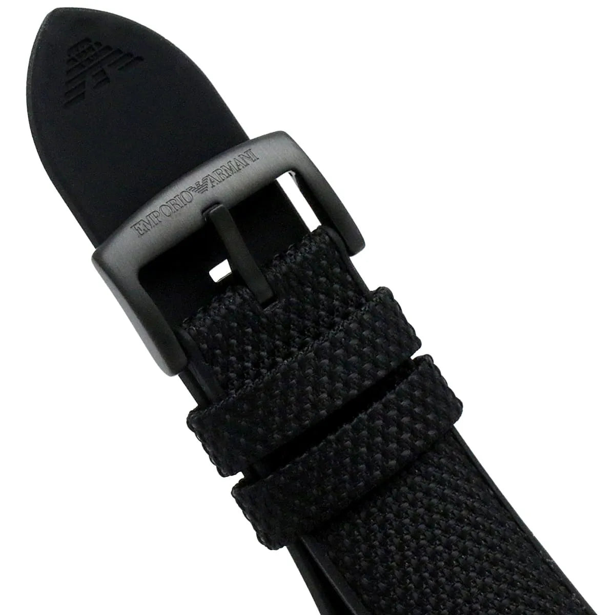Emporio Armani Mario AR11453 43mm Men's Chronograph Watch – Black & Black Textile Strap