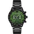 Emporio Armani Mario AR11472 Men's Chronograph Watch – Green Sunray & Green Stainless Steel Bracelet