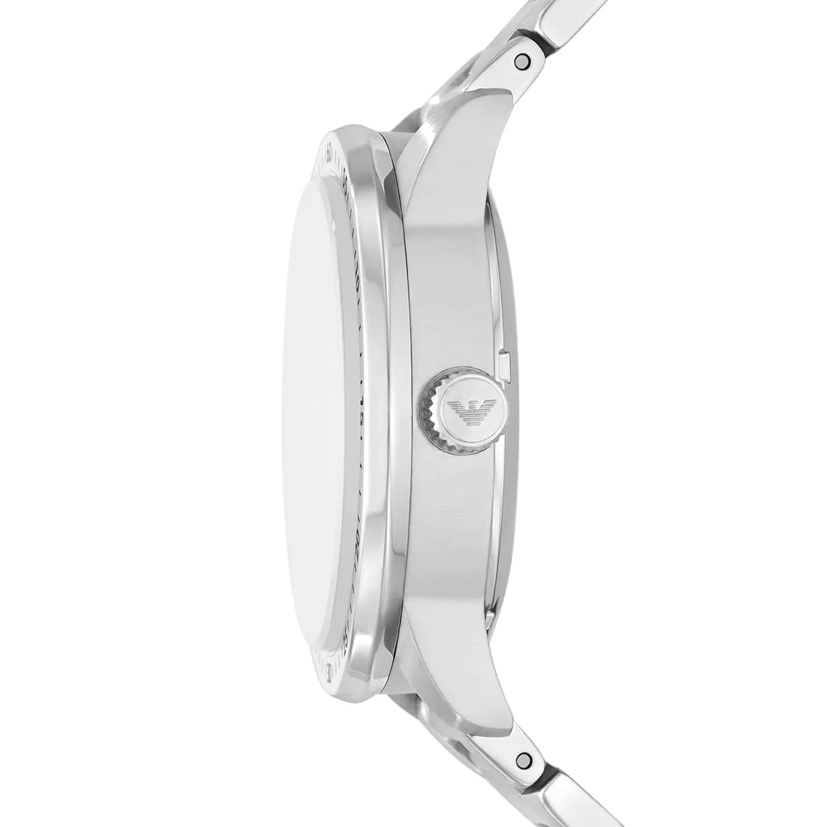 Emporio Armani Mario AR60052 43mm Men's Automatic Watch – Blue Skeleton & Silver Stainless Steel Bracelet