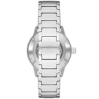 Emporio Armani Mario AR60053 43mm Men's Automatic Watch – Green Skeleton & Silver Stainless Steel Bracelet
