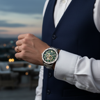 Emporio Armani Mario AR60053 43mm Men's Automatic Watch – Green Skeleton & Silver Stainless Steel Bracelet
