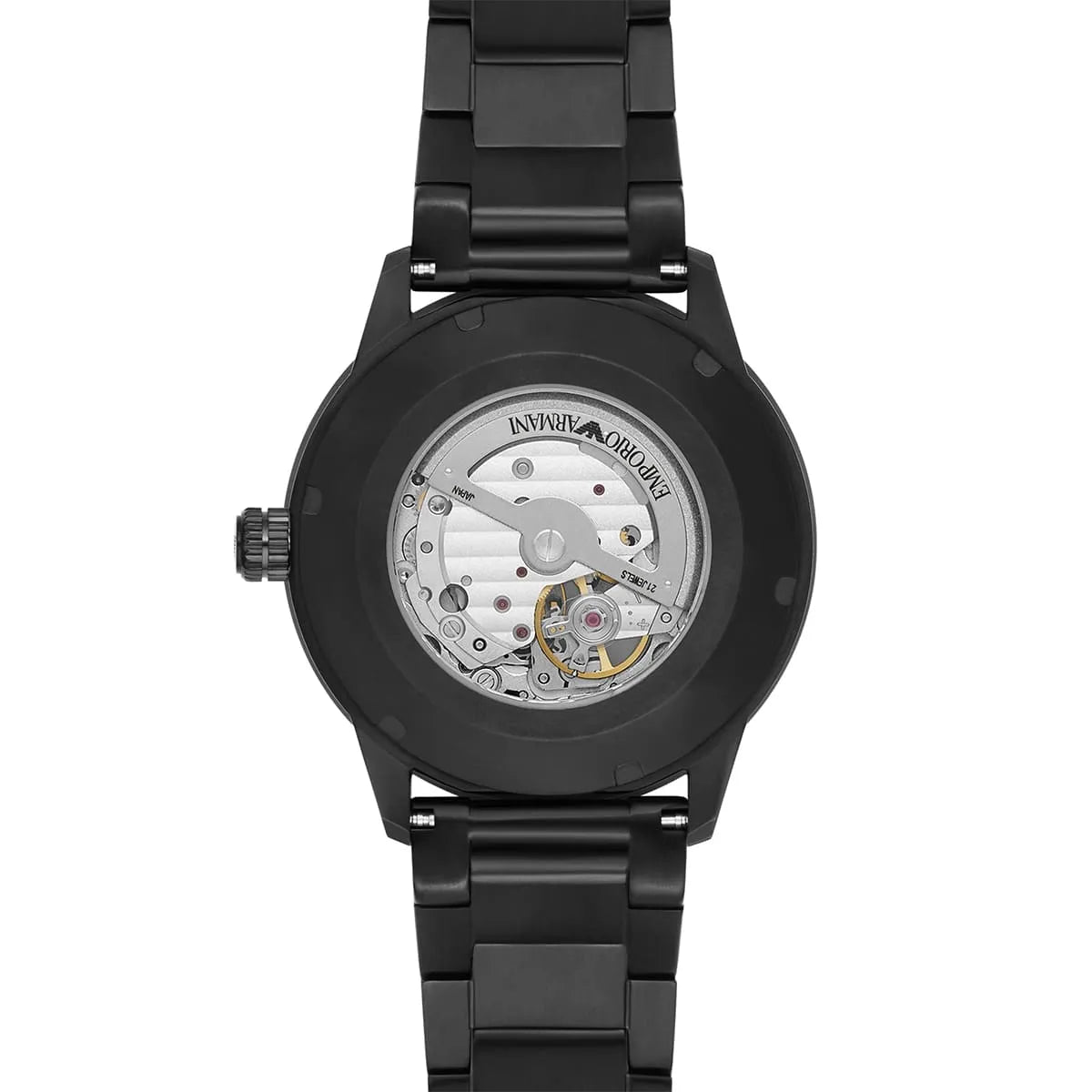 Emporio Armani Mario AR60054 43mm Men's Automatic Watch – Black Skeleton & Black Stainless Steel Bracelet