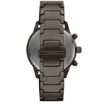 Emporio Armani Mario AR80045 Men's Chronograph Watch – Blue Sunray & Gunmetal Genuine Leather Strap
