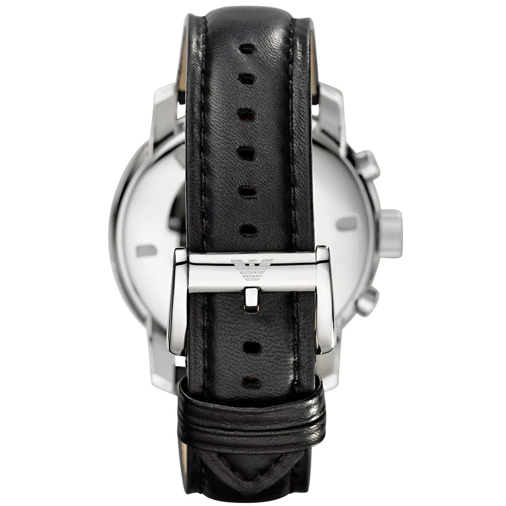 Emporio Armani Maximus AR0431 47mm Men's Chronograph Watch – Black & Black Genuine Leather Strap