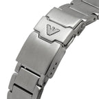 Emporio Armani Meccanico AR60061 Men's Automatic Watch – Green Skeleton & Silver-Tone Stainless Steel Bracelet