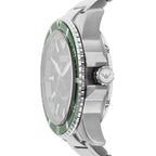 Emporio Armani Meccanico AR60061 Men's Automatic Watch – Green Skeleton & Silver-Tone Stainless Steel Bracelet