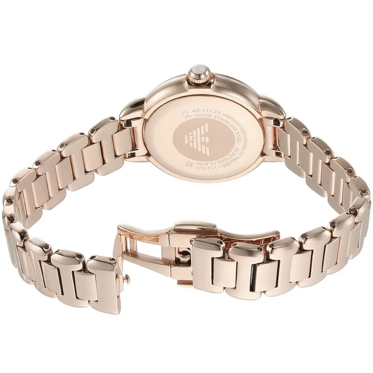 Emporio Armani Mia AR11523 32mm Women's Quartz Watch – Mother-of-Pearl & Rose Gold-Tone Stainless Steel Bracelet