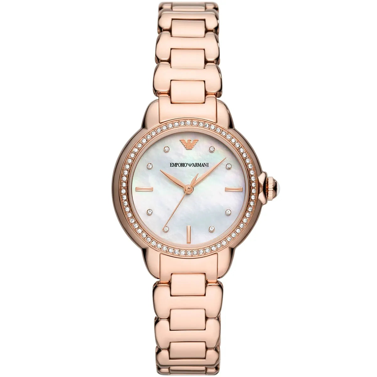 Emporio Armani Mia AR11523 32mm Women's Quartz Watch – Mother-of-Pearl & Rose Gold-Tone Stainless Steel Bracelet