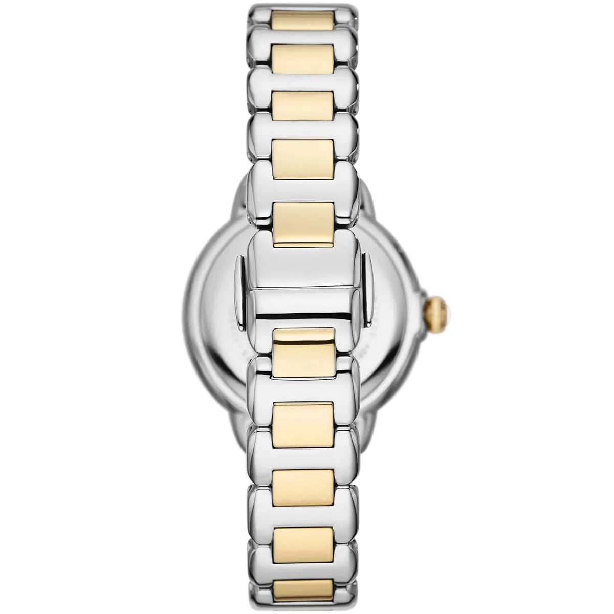 Emporio Armani Mia AR11524 32mm Women's Quartz Watch – Mother-of-Pearl Crystal-Set Floral & Two-Tone Silver and Rose Gold Stainless Steel Bracelet