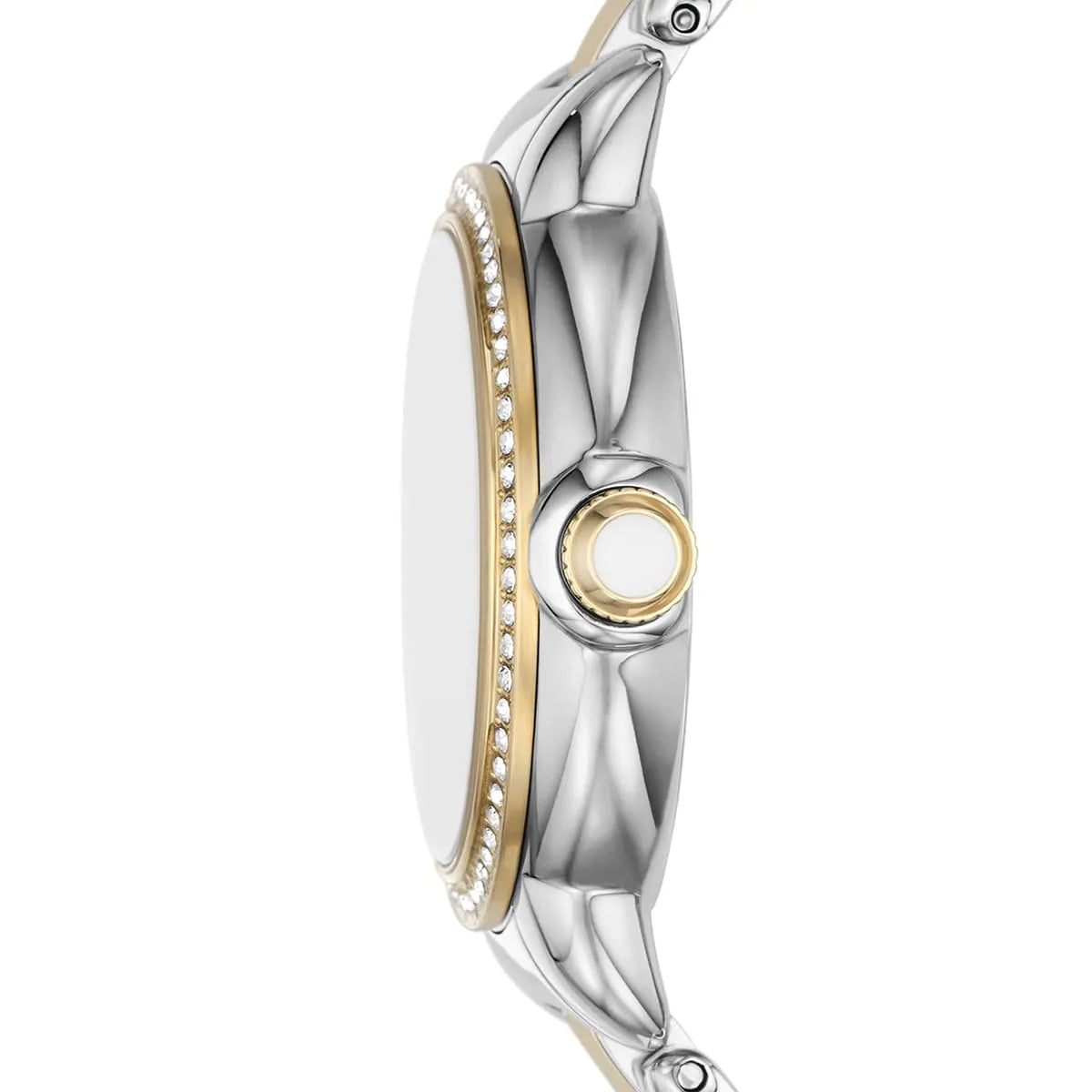 Emporio Armani Mia AR11524 32mm Women's Quartz Watch – Mother-of-Pearl Crystal-Set Floral & Two-Tone Silver and Rose Gold Stainless Steel Bracelet