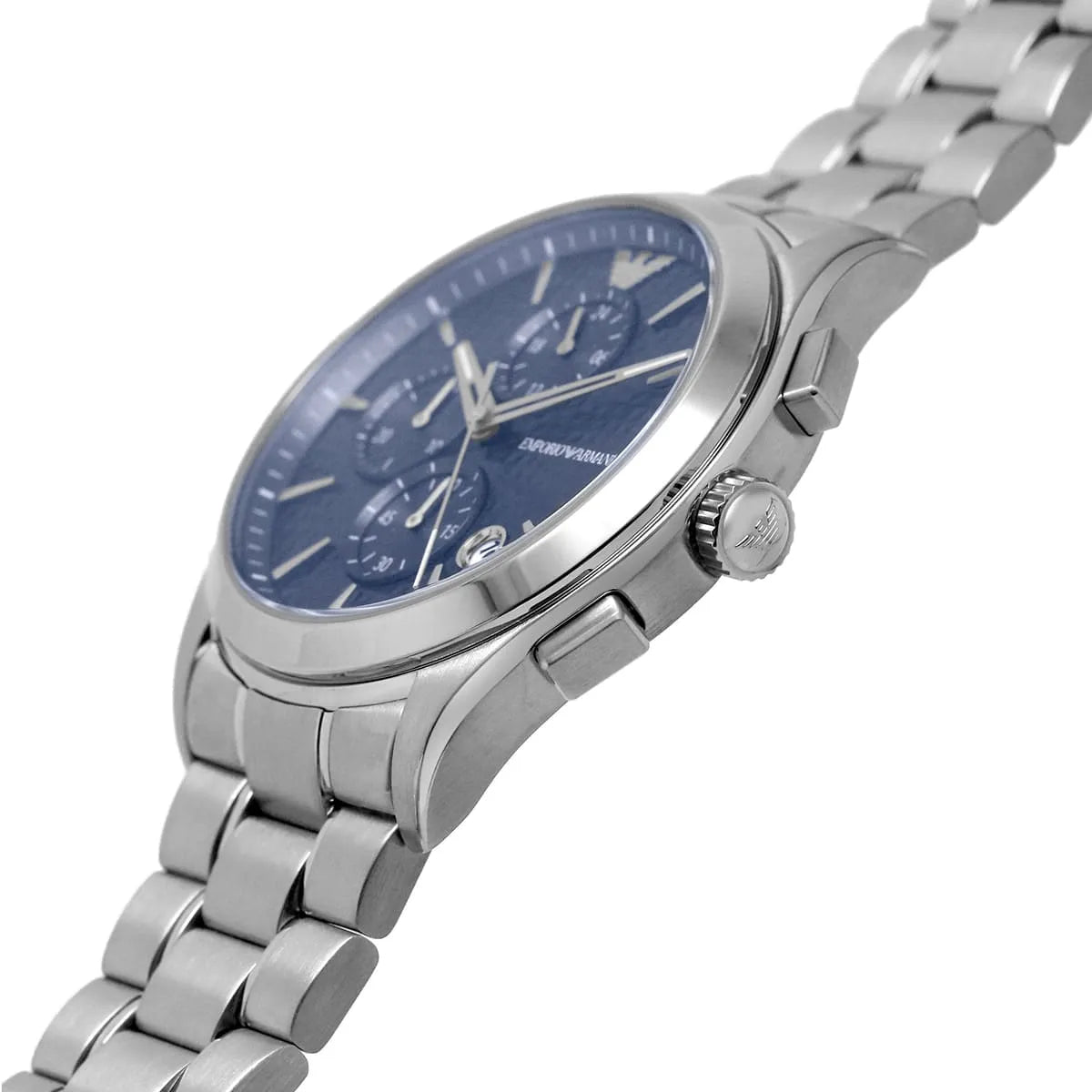 Emporio Armani Paolo AR11528 42mm Men's Chronograph Watch – Blue Sunray & Blue Stainless Steel Bracelet