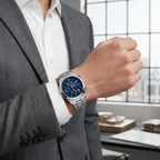 Emporio Armani Paolo AR11528 42mm Men's Chronograph Watch – Blue Sunray & Blue Stainless Steel Bracelet