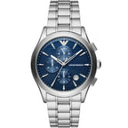 Emporio Armani Paolo AR11528 42mm Men's Chronograph Watch – Blue Sunray & Blue Stainless Steel Bracelet