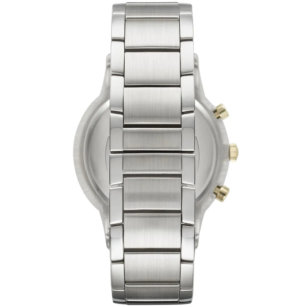 Emporio Armani Renato AR11047 43mm Men's Chronograph Watch – Grey Sunray & Silver Stainless Steel Bracelet