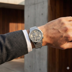 Emporio Armani Renato AR11047 43mm Men's Chronograph Watch – Grey Sunray & Silver Stainless Steel Bracelet