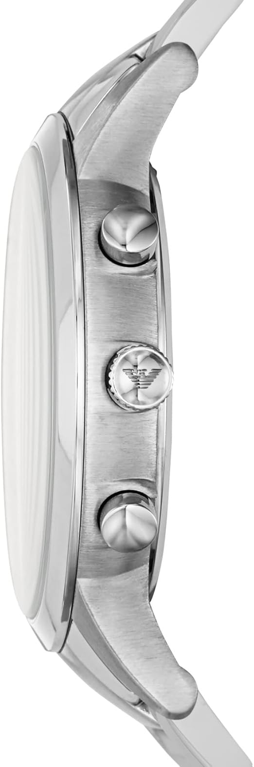 Emporio Armani Renato AR11164 43mm Men's Chronograph Watch – Navy Blue Sunray & Silver Stainless Steel Bracelet