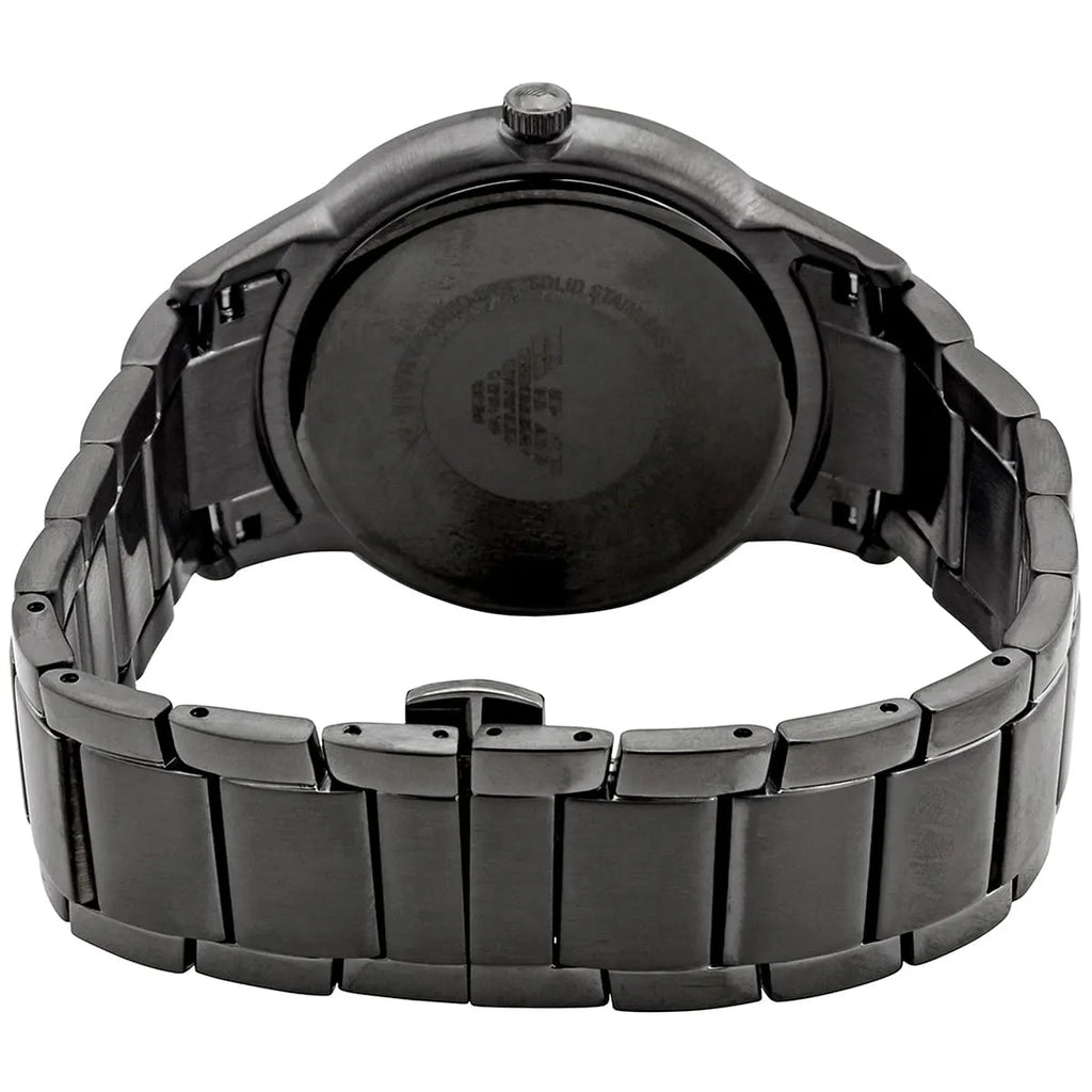 Emporio Armani Renato AR11183 43mm Men's Quartz Watch – Gunmetal Textured & Gunmetal Stainless Steel Bracelet