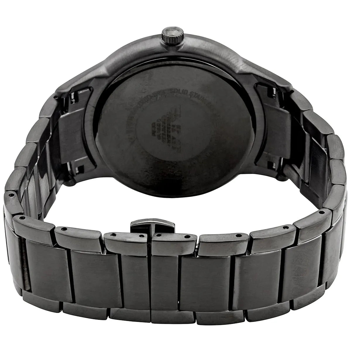 Emporio Armani Renato AR11183 43mm Men's Quartz Watch – Gunmetal Textured & Gunmetal Stainless Steel Bracelet