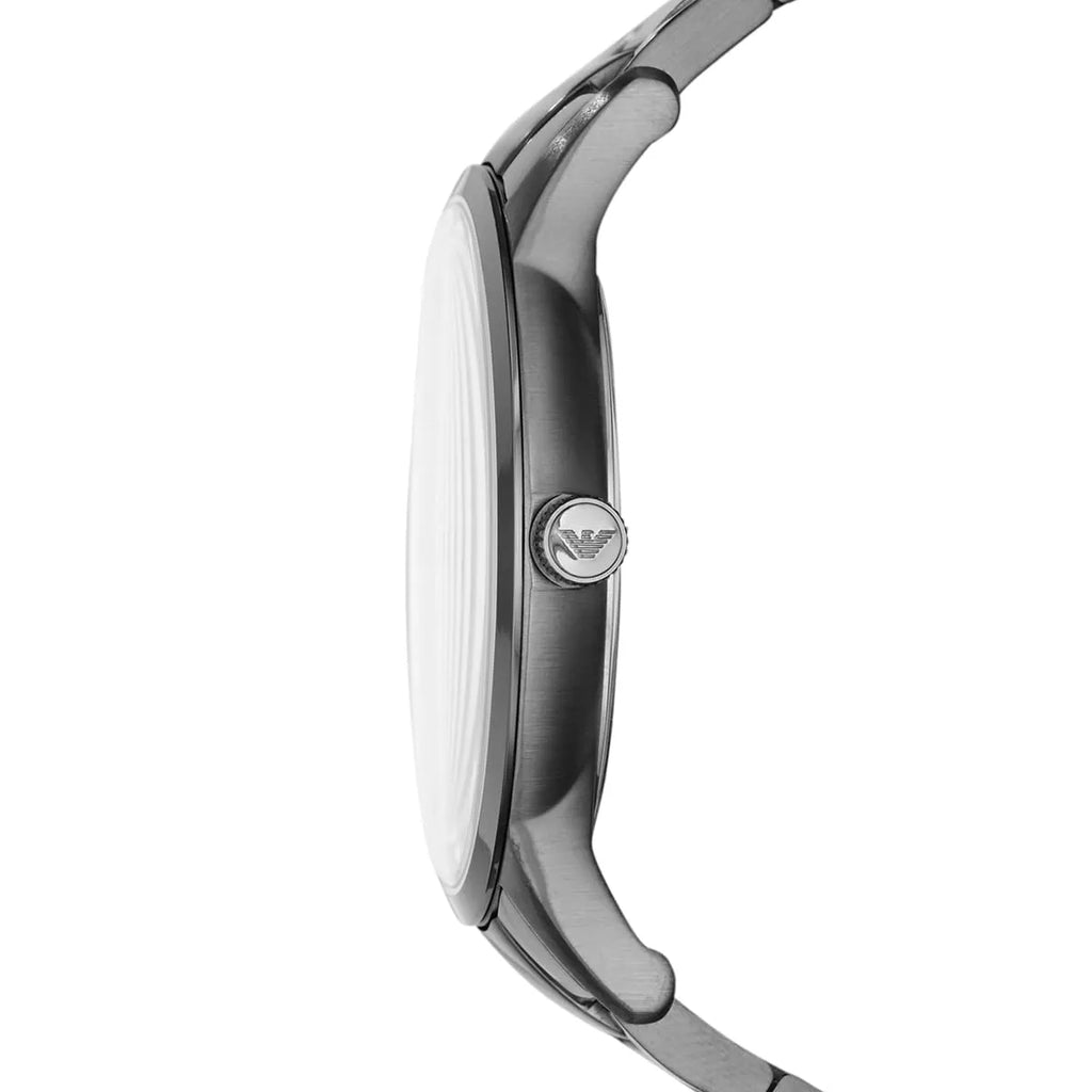 Emporio Armani Renato AR11183 43mm Men's Quartz Watch – Gunmetal Textured & Gunmetal Stainless Steel Bracelet