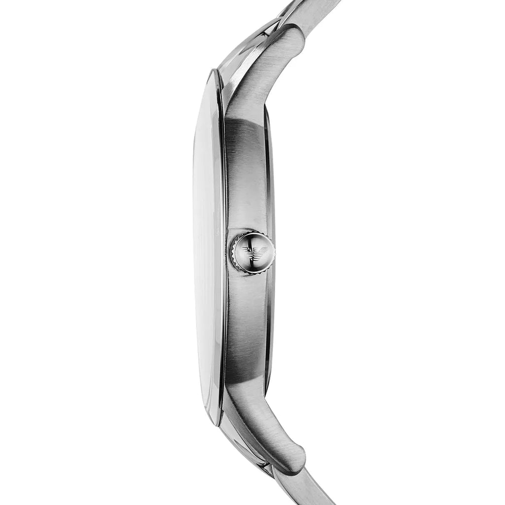 Emporio Armani Renato AR11189 43mm Men's Quartz Watch – Silver Sunray & Silver Stainless Steel Bracelet