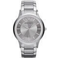 Emporio Armani Renato AR11189 43mm Men's Quartz Watch – Silver Sunray & Silver Stainless Steel Bracelet