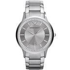 Emporio Armani Renato AR11189 43mm Men's Quartz Watch – Silver Sunray & Silver Stainless Steel Bracelet