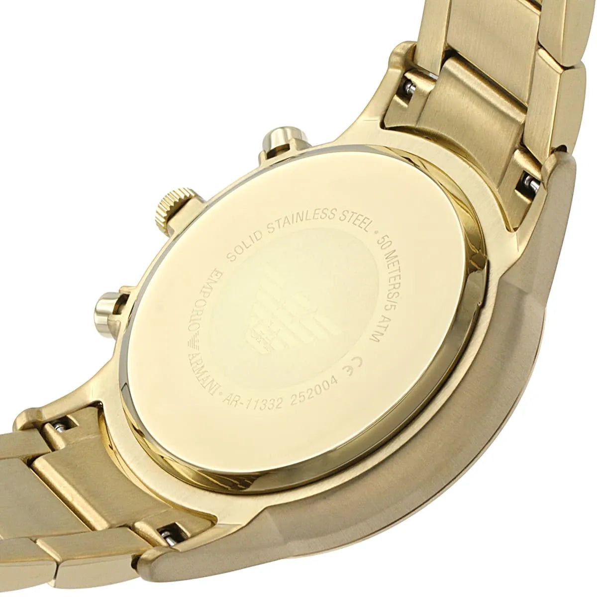 Emporio Armani Renato AR11332 43mm Men's Chronograph Watch – Off-White & Gold Stainless Steel Bracelet
