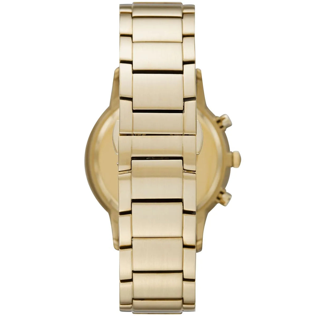 Emporio Armani Renato AR11332 43mm Men's Chronograph Watch – Off-White & Gold Stainless Steel Bracelet