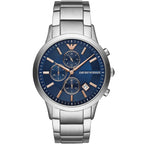 Emporio Armani Renato AR11458 43mm Men's Chronograph Watch – Royal Blue Textured & Royal Blue Stainless Steel Bracelet