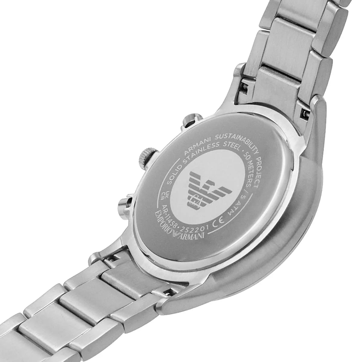 Emporio Armani Renato AR11458 43mm Men's Chronograph Watch – Royal Blue Textured & Royal Blue Stainless Steel Bracelet