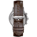 Emporio Armani Renato AR2433 43mm Men's Chronograph Watch – Champagne & Brown Genuine Leather Strap