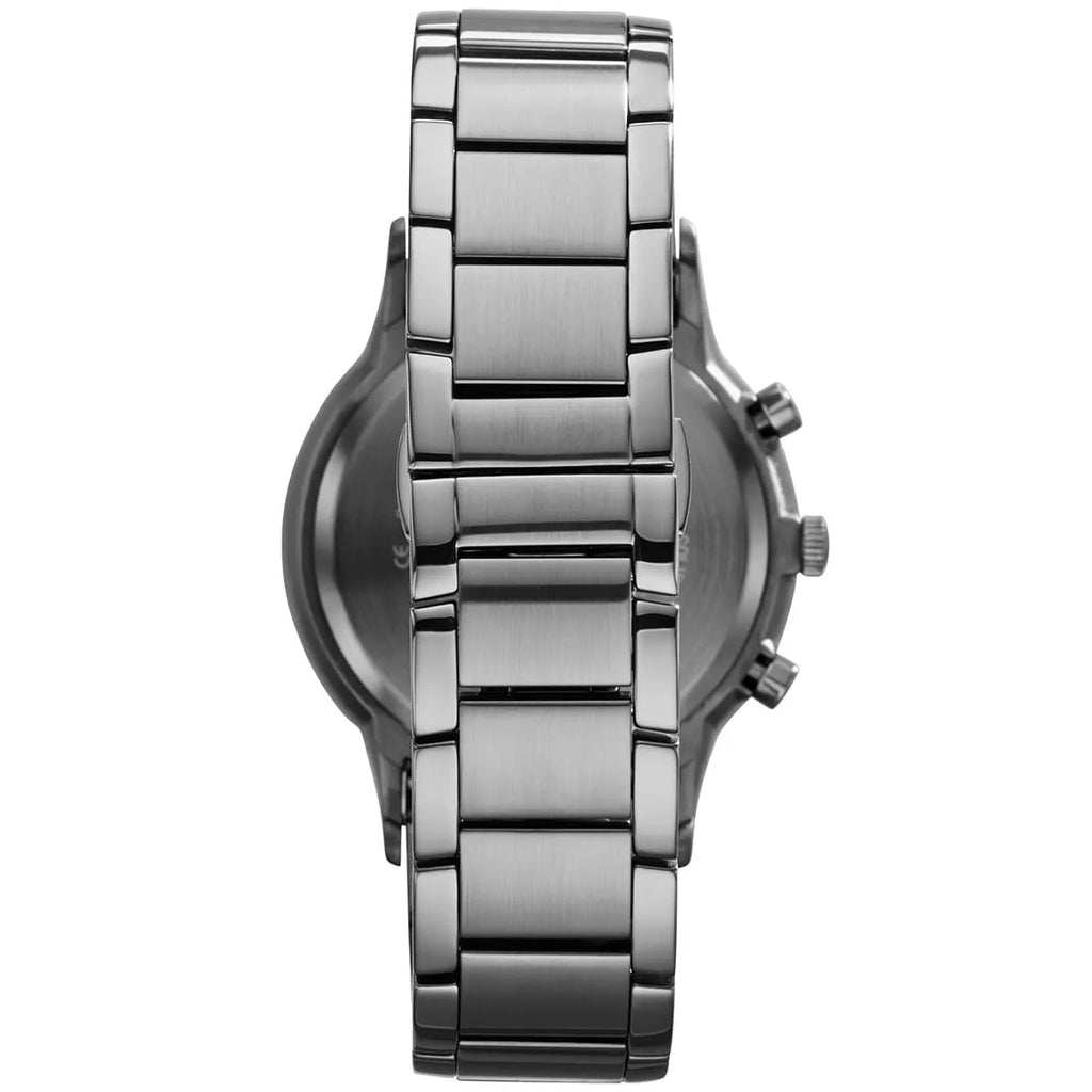 Emporio Armani Renato AR2454 43mm Men's Chronograph Watch – Black Sunray & Black Stainless Steel Bracelet