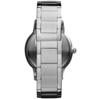 Emporio Armani Renato AR2457 43mm Men's Quartz Watch – Black Sunray & Silver Stainless Steel Bracelet