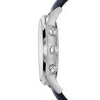 Emporio Armani Renato AR2473 43mm Men's Chronograph Watch – Navy Blue Textured & Navy Blue Genuine Leather Strap