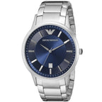 Emporio Armani Renato AR2477 43mm Men's Quartz Watch – Navy Blue & Two-Tone Stainless Steel Bracelet