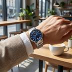 Emporio Armani Renato AR2477 43mm Men's Quartz Watch – Navy Blue & Two-Tone Stainless Steel Bracelet