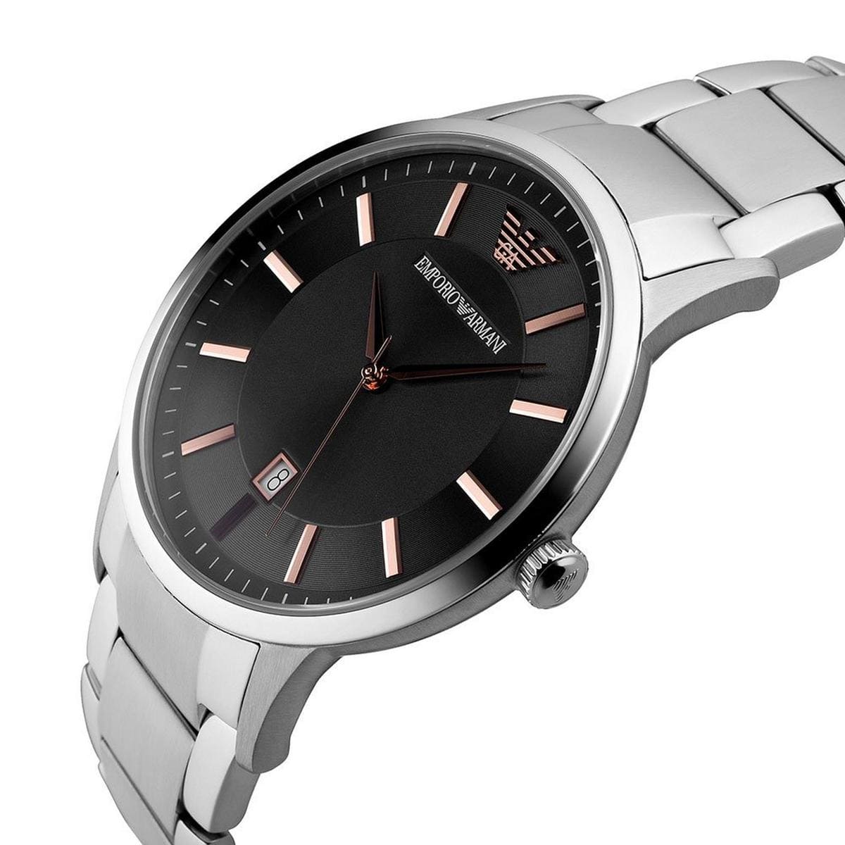 Emporio Armani Renato AR2514 43mm Men's Chronograph Watch – Grey & Silver Stainless Steel Bracelet