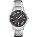 Emporio Armani Renato AR2514 43mm Men's Chronograph Watch – Grey & Silver Stainless Steel Bracelet