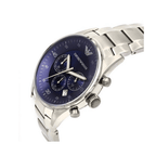Emporio Armani Retro AR5860 43mm Men's Chronograph Watch – Royal Blue Sunray & Royal Blue Stainless Steel Bracelet