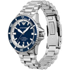 Emporio Armani Sea Explorer AR60079 42mm Men's Automatic Watch – Blue Sunray & Blue Stainless Steel Bracelet